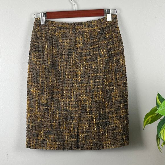 Amanda + Chelsea Brown Tweed Skirt Size 0 - Picture 3 of 10